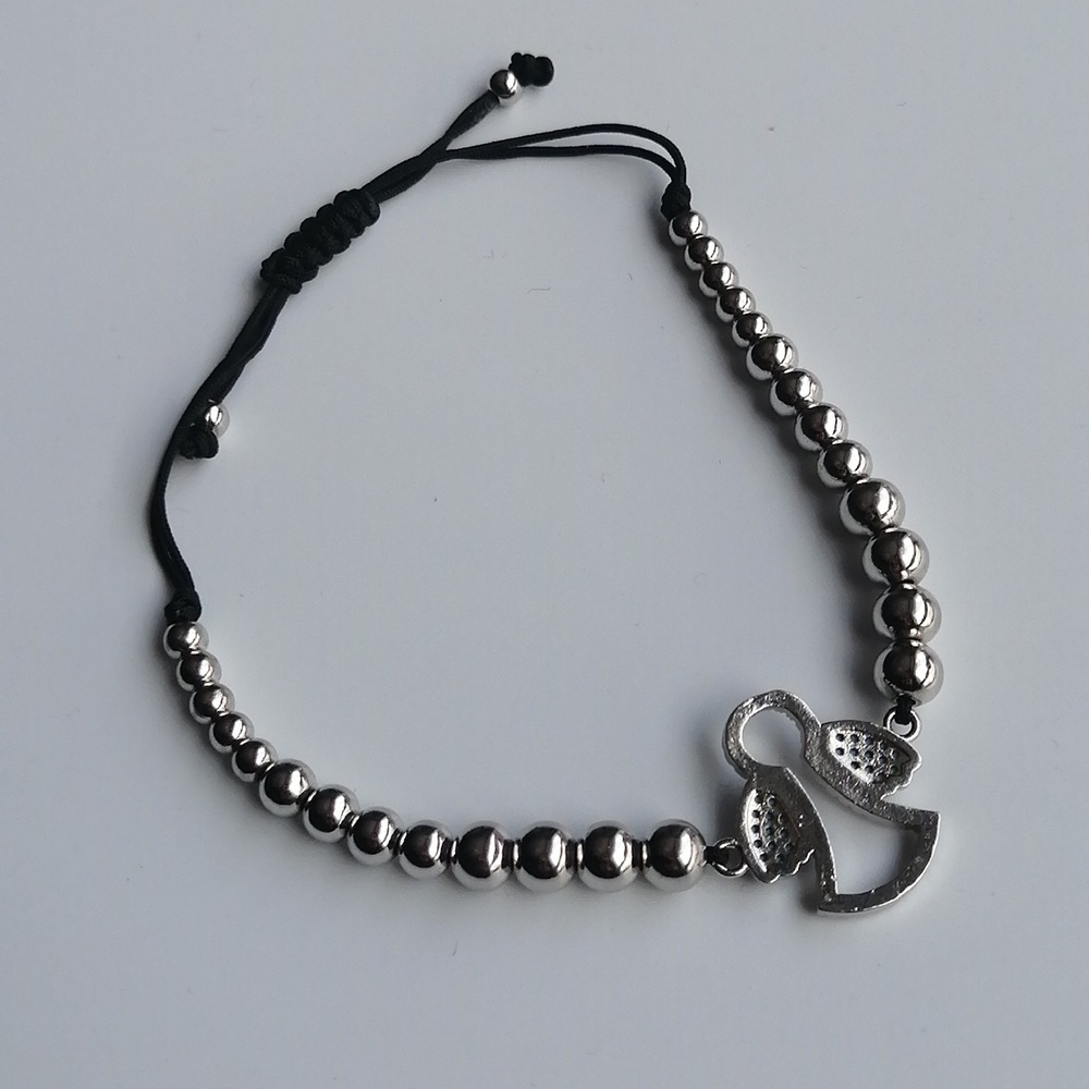 ✴️3/$25✴️Adjustable Bracelet Silver Beads Angel Charm Turquoise Clear - Picture 6 of 9